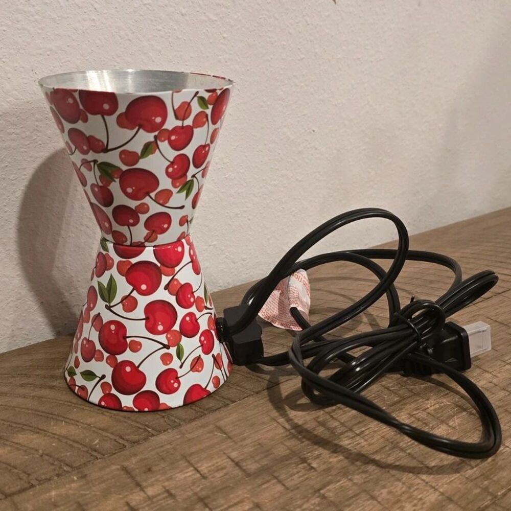 LAVA Brand Cherry Print Lamp Base Only Schylling 14.5" Replacement Unused